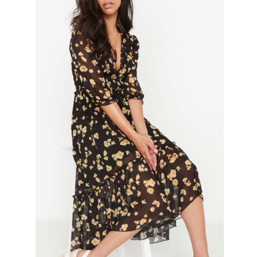 Floral High low Midi Dress